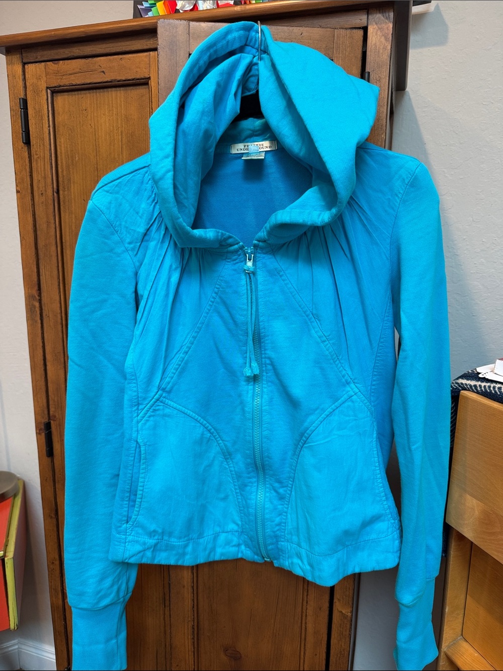Prairie Underground Bright Teal Zip-Up Hooded Jacket